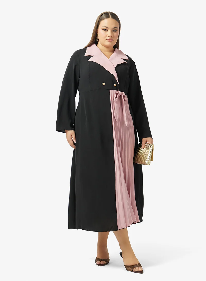 Khizana  Plus Size Colorblock Blazer Dress for Women | Best Price UAE