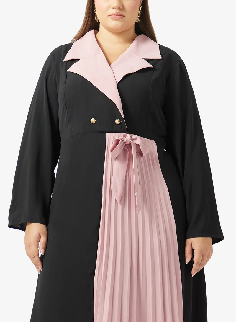 Khizana  Plus Size Colorblock Blazer Dress for Women | Best Price UAE