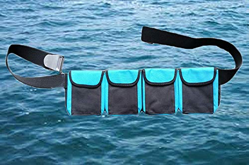 AKM-Scuba Diving Pocket Weight Belt-Weight Belt (Small 4 Pockets 28''- 38'' (71-97 cm), Blue - Image 5