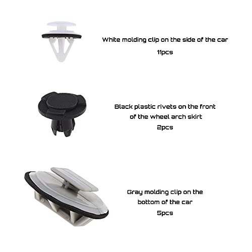 SING F LTD مجموعة كاملة من مشابك التزيين البلاستيكية متوافقة مع مازدا 3 BL (2008-2013) ومازدا 6 GH (2007-2012) قطع غيار استبدال جانبية واحدة - Image 4