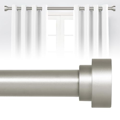 hei! dear Silver Curtain Rods for Windows 48 to 84 Inch(4-7ft), 1 Inch Diameter Heavy Duty Curtain Rods, Adjustable Curtains Rod, Modern Decorative Drapery Rod, 30-84" Antique Silver - Image 1