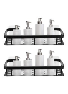 Zibuyu Zibuyu® Bathroom Shelf for Wall Self Adhesive Bathroom Shelf Wall Mounted Aluminum Shelf Quick Drain Bathroom Organiser Storage Rack Bathroom Accessories Holder - 2 Pcs  - Image 1