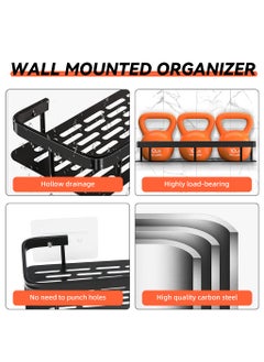 Zibuyu Zibuyu® Bathroom Shelf for Wall Self Adhesive Bathroom Shelf Wall Mounted Aluminum Shelf Quick Drain Bathroom Organiser Storage Rack Bathroom Accessories Holder - 2 Pcs  - Image 4