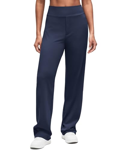 G4Free Casual Pants for Women High Waist Lounge Pants Stretch Trousers Style Yoga Pants Business Casual Dressy Wear (Dark Navy,M,30") - Image 1