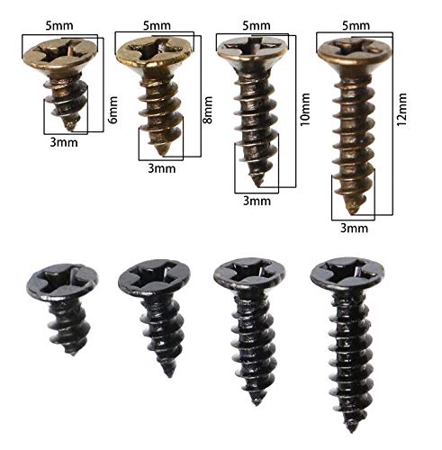 Mini Skater 800PCS #3 Small Cross Flat Head Tapping Screws Black Oxide Wood Screws Kit and Assortment ! (Black and Bronze) - Image 3