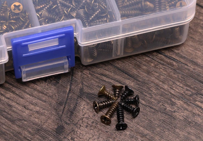 Mini Skater 800PCS #3 Small Cross Flat Head Tapping Screws Black Oxide Wood Screws Kit and Assortment ! (Black and Bronze) - Image 4