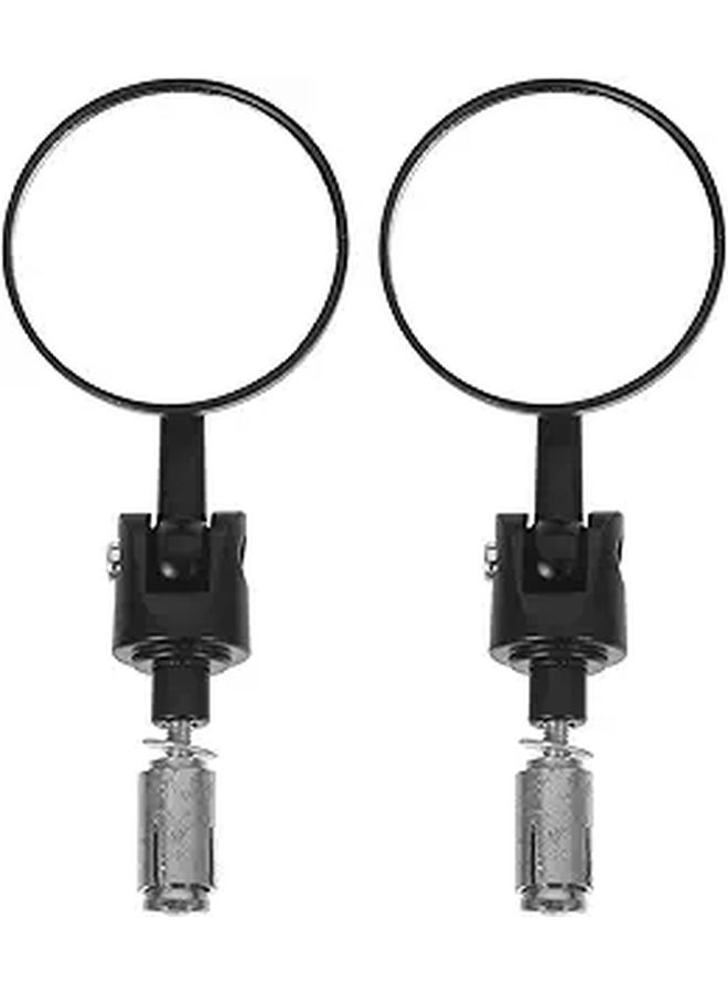 360 Degree Rotatable Convex Bike Handlebar Mirrors 2 Pack with Wrench for Mountain Road Bicycles Safety - Image 1
