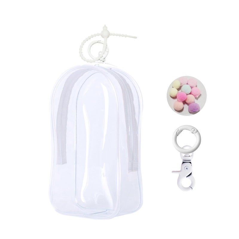 Yushen Clear Figure Display Bag with Keychain Blind Box Display Case Carrying Bag Keychain Pouch Charms for Collectibles