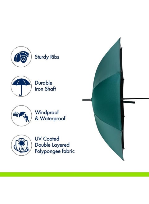 10K 3fold auto open umbrella for Rain & Sun proof, black coated for UV protection and also windproof| Double Layer Folding Portable Umbrella with cover|Dark green|Diameter 96 cm