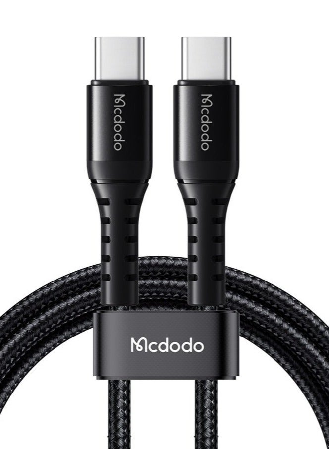 Mcdodo USB-C to USB-C Cable 1m 60W [PD Fast Charging] Type-C Fast Charging Data Cable Durable Cord Compatible with Samsung Galaxy, Android Phones, Tablets, Laptops – Black - Image 1