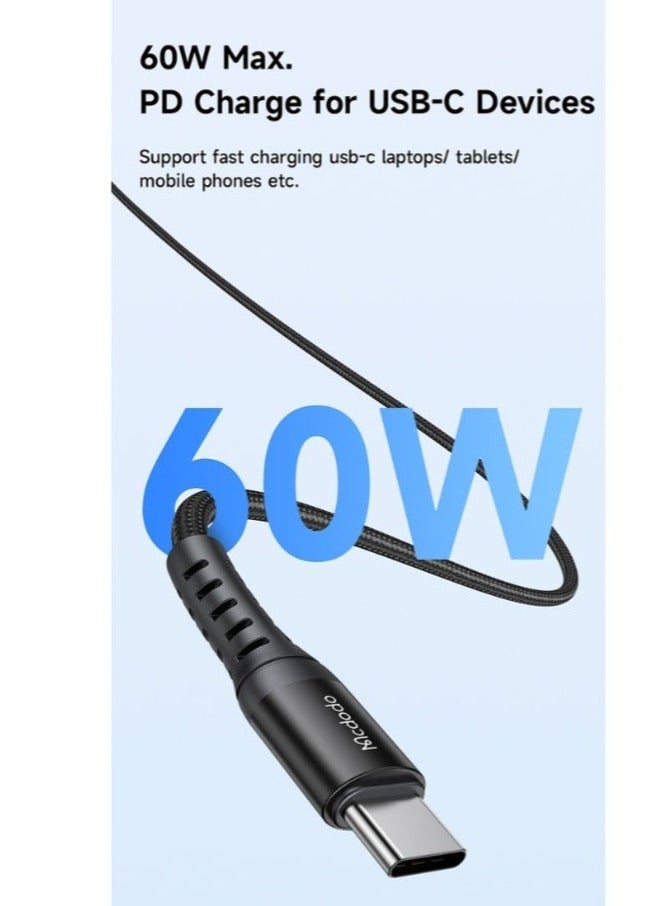 Mcdodo USB-C to USB-C Cable 1m 60W [PD Fast Charging] Type-C Fast Charging Data Cable Durable Cord Compatible with Samsung Galaxy, Android Phones, Tablets, Laptops – Black - Image 3