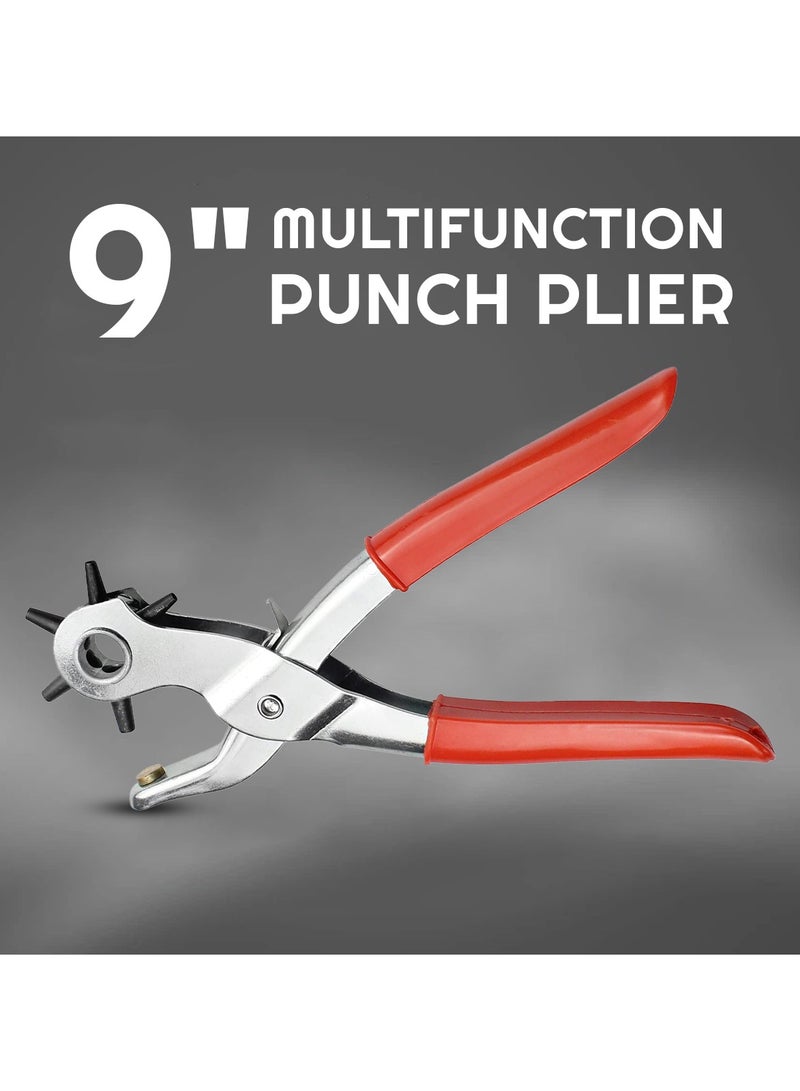 Metal 9 Punch Plier Multifunction Repair Tool Belt Hole Maker Belt Punch Plier - Image 1