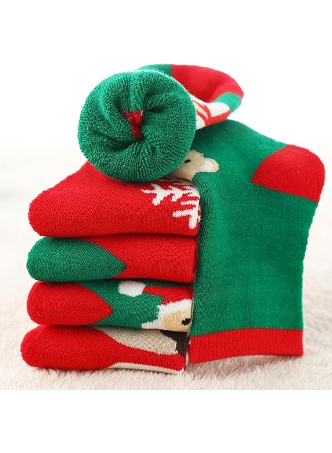 جورونب 5 أزواج من جوارب عيد الميلاد للأطفال، جوارب قطنية للأطفال من عمر 3 إلى 5 سنوات، من عمر 6 إلى 8 سنوات، من عمر 9 إلى 12 سنة، الأولاد والبنات - Image 3