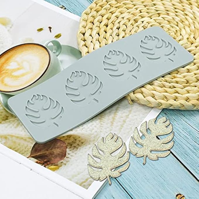 Fondant Silicone Moulds Tropical Leaves Silicone Imprint Mat Gum Paste Press Mold For Cake Chocolate Cupcake Decorating Cake Toppers Candy Cookies Resin Sugarcraft C772X272X012Inch - Image 1