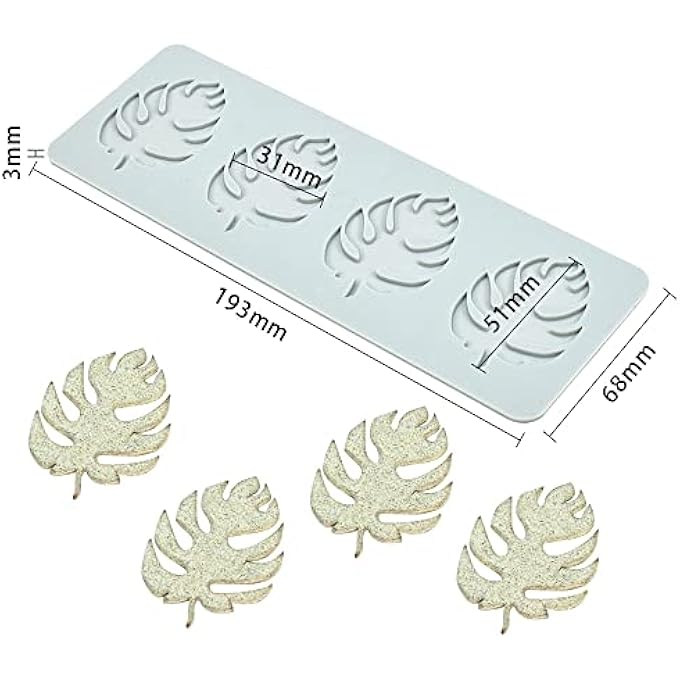 Fondant Silicone Moulds Tropical Leaves Silicone Imprint Mat Gum Paste Press Mold For Cake Chocolate Cupcake Decorating Cake Toppers Candy Cookies Resin Sugarcraft C772X272X012Inch - Image 2