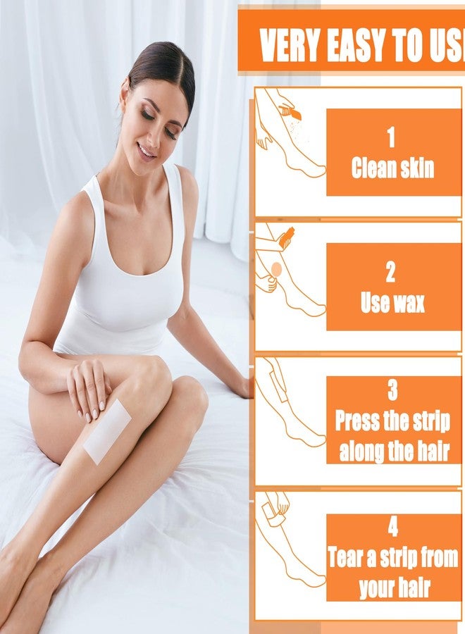 Blulu 400 Wax Strips Non Woven for All Skin Types Facial and Body Hair Removal Wax Paper Strips Epilating for Leg, Chest, Back, Intimate Area And Face 10 x 3.8 cm(White) - Image 3