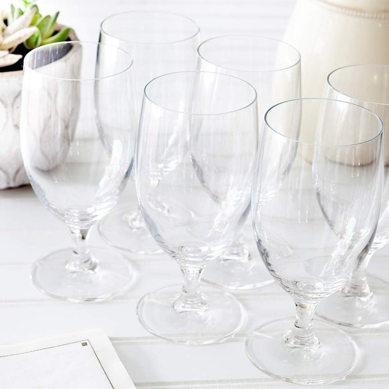 Restaurantware Restaurantware Voglia Nude 14 Ounce Water Goblets Set Of 6 Crystal Goblet Glasses  LaserCut Rim FineBlown Crystal Water Glasses For Weddings Anniversaries And Special Events DishwasherSafe  - Image 4