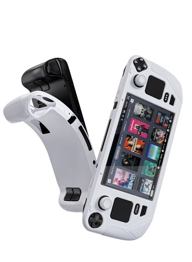 Silicone Case for Steam Deck Release, Full Body Protective Case Cover Anti-Scratch Design, White