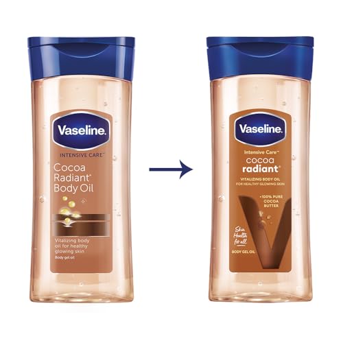 Vaseline Intensive Care Cocoa Radiant Body Oil | With Cocoa Butter | Non-Greasy Formula for Dry Skin | 200 ML - Image 4