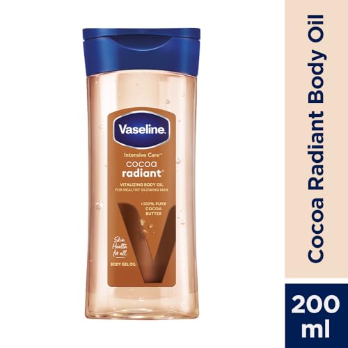 Vaseline Intensive Care Cocoa Radiant Body Oil | With Cocoa Butter | Non-Greasy Formula for Dry Skin | 200 ML - Image 2