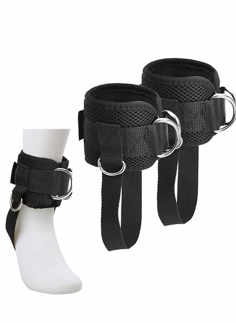 شو وو Ankle Straps for Cable Machines, Strong Hook and Loop, Reinforced Double D-Ring, Adjustable Comfort fit Neoprene Premium Cuffs to Enhance Abs, Glute Leg Workouts - Image 1