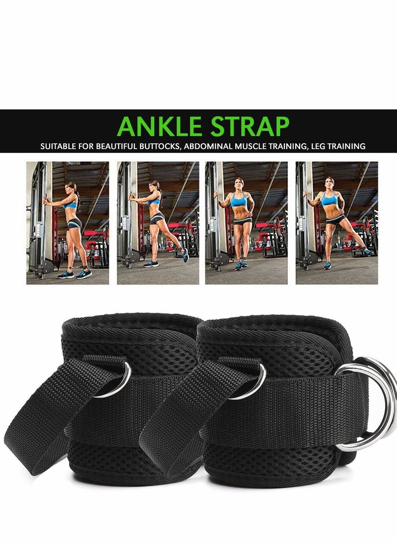 شو وو Ankle Straps for Cable Machines, Strong Hook and Loop, Reinforced Double D-Ring, Adjustable Comfort fit Neoprene Premium Cuffs to Enhance Abs, Glute Leg Workouts - Image 5