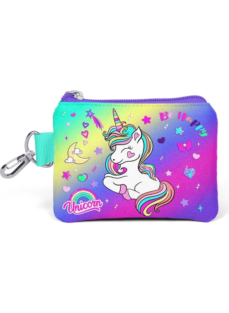 CORAL HIGH Kids Lavender Water Green Unicorn Patterned Coin Purse 21829