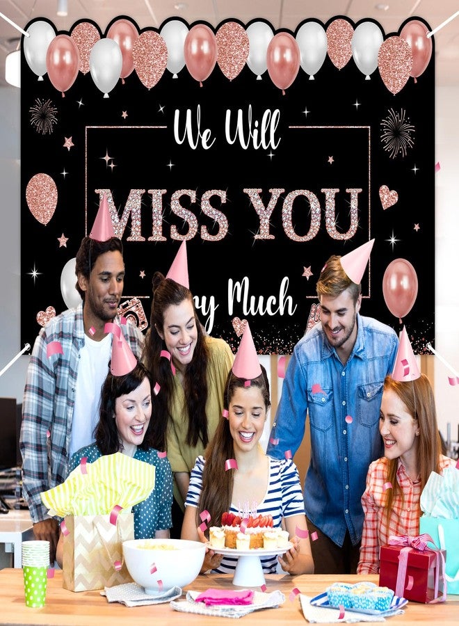 TagreSpike Farewell Going Away Party Decorations, Rose Gold We Will Miss You Banner Backdrop Good Luck Going Away Photo Booth Props for Farewell Retirement Graduation Coworker Leaving Goodbye Party - Image 5