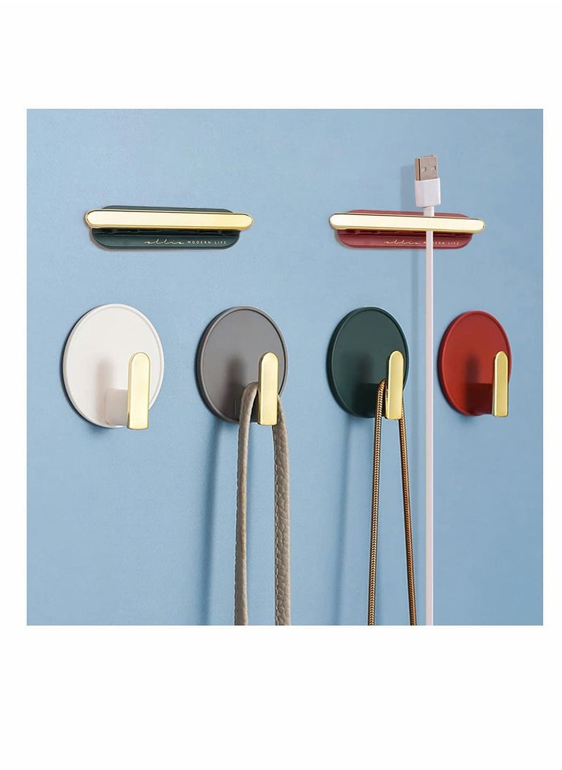Y&D - Decorative Wall Door Self Adhesive Hanger Hooks Heavy Duty for Hanging Coats Clothes Hat Keys Purse Kitchen Towels Hook Waterproof Shower Room Sticky Bathroom Organizer (12 PCS) - Image 1