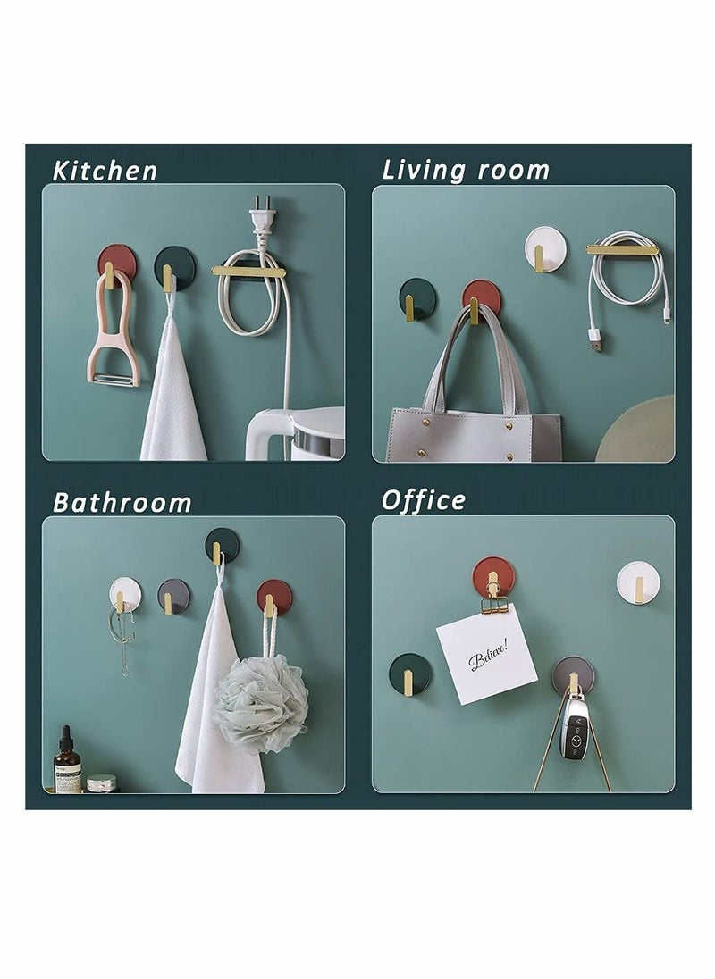 Y&D - Decorative Wall Door Self Adhesive Hanger Hooks Heavy Duty for Hanging Coats Clothes Hat Keys Purse Kitchen Towels Hook Waterproof Shower Room Sticky Bathroom Organizer (12 PCS) - Image 1