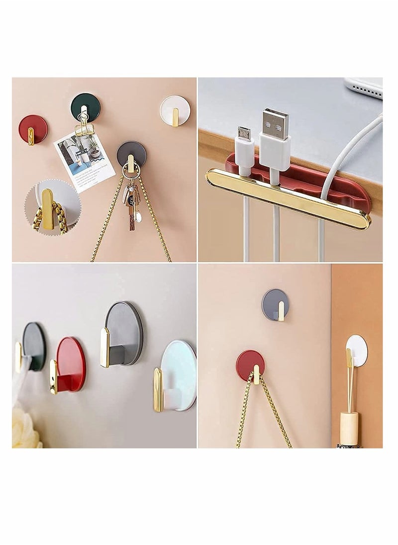Y&D - Decorative Wall Door Self Adhesive Hanger Hooks Heavy Duty for Hanging Coats Clothes Hat Keys Purse Kitchen Towels Hook Waterproof Shower Room Sticky Bathroom Organizer (12 PCS) - Image 1