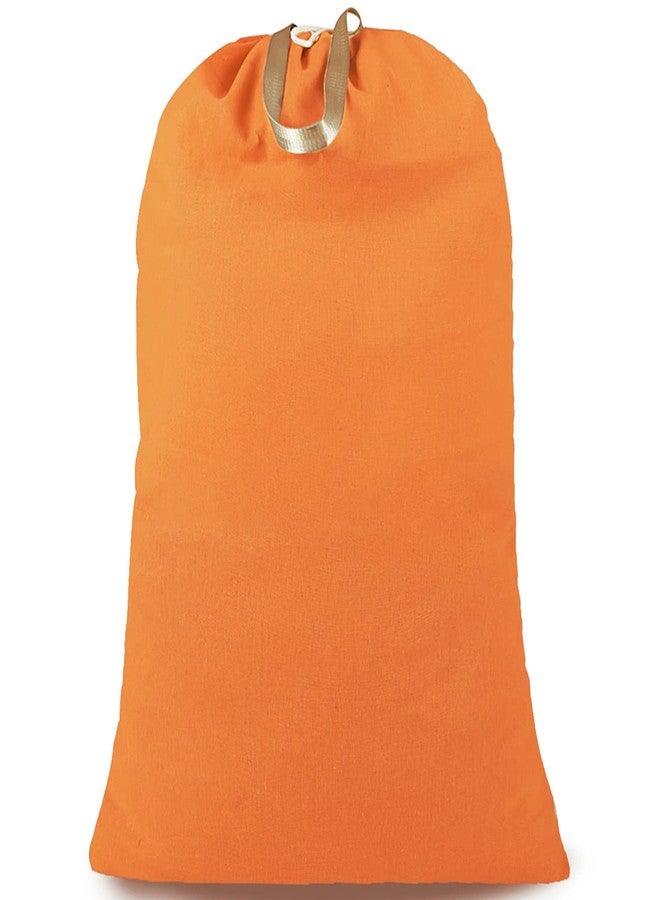 SANFERGE Heavy Duty Laundry Bag with Drawstring and Handle, Extra Large Travel Dirty Clothes Bag for Laundromat and Household, Durable Rip-Stop Laundry Hamper Liner, 28 x 40 Inch by SANFERGE, Orange - Image 1