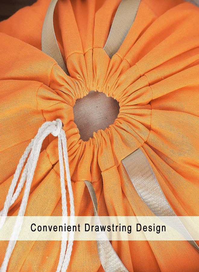 SANFERGE Heavy Duty Laundry Bag with Drawstring and Handle, Extra Large Travel Dirty Clothes Bag for Laundromat and Household, Durable Rip-Stop Laundry Hamper Liner, 28 x 40 Inch by SANFERGE, Orange - Image 4