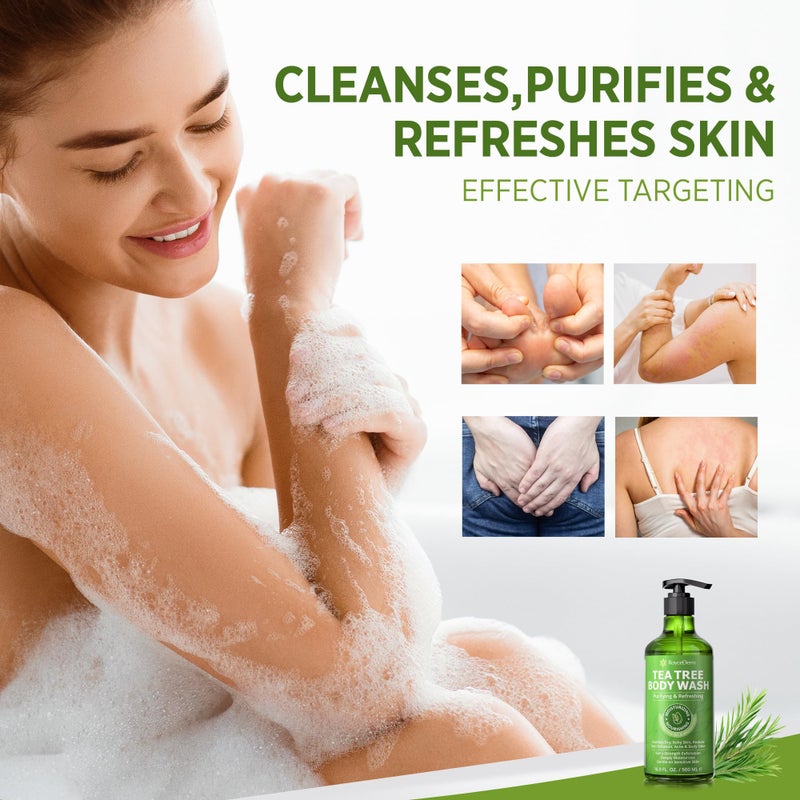 Roycederm Antifungal Body Wash & Soap, Antibacterial, Tinea Versicolor, Tea Tree Body Wash, Back Acne, Folliculitis, For Jock Itch, Athletes Foot, Body Odor, Ringworm - Image 4