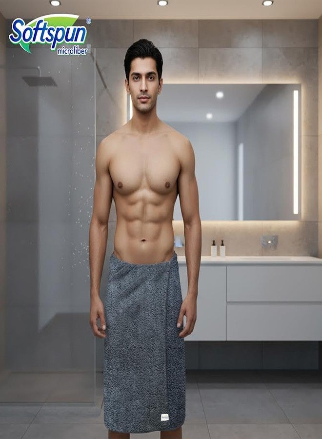 SOFTSPUN Microfiber High Loop Bath & Hair Care Towel, 60X120 Cms 1 pcs Towel Set 380 GSM (Grey). Super Soft & Comfortable, Quick Drying, Ultra Absorbent in Large Size. - Image 5