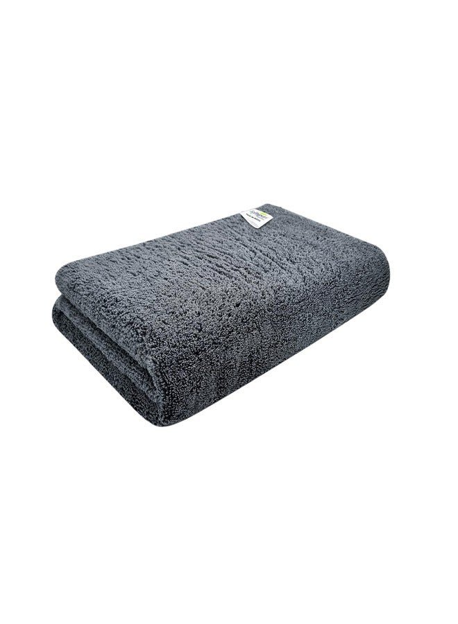 SOFTSPUN Microfiber High Loop Bath & Hair Care Towel, 60X120 Cms 1 pcs Towel Set 380 GSM (Grey). Super Soft & Comfortable, Quick Drying, Ultra Absorbent in Large Size. - Image 1