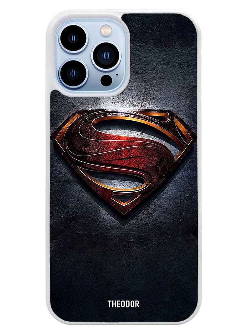 Theodor Protective Case Cover For APPLE IPHONE 14 Pro Max Supe Man(White Bumper) - Image 1