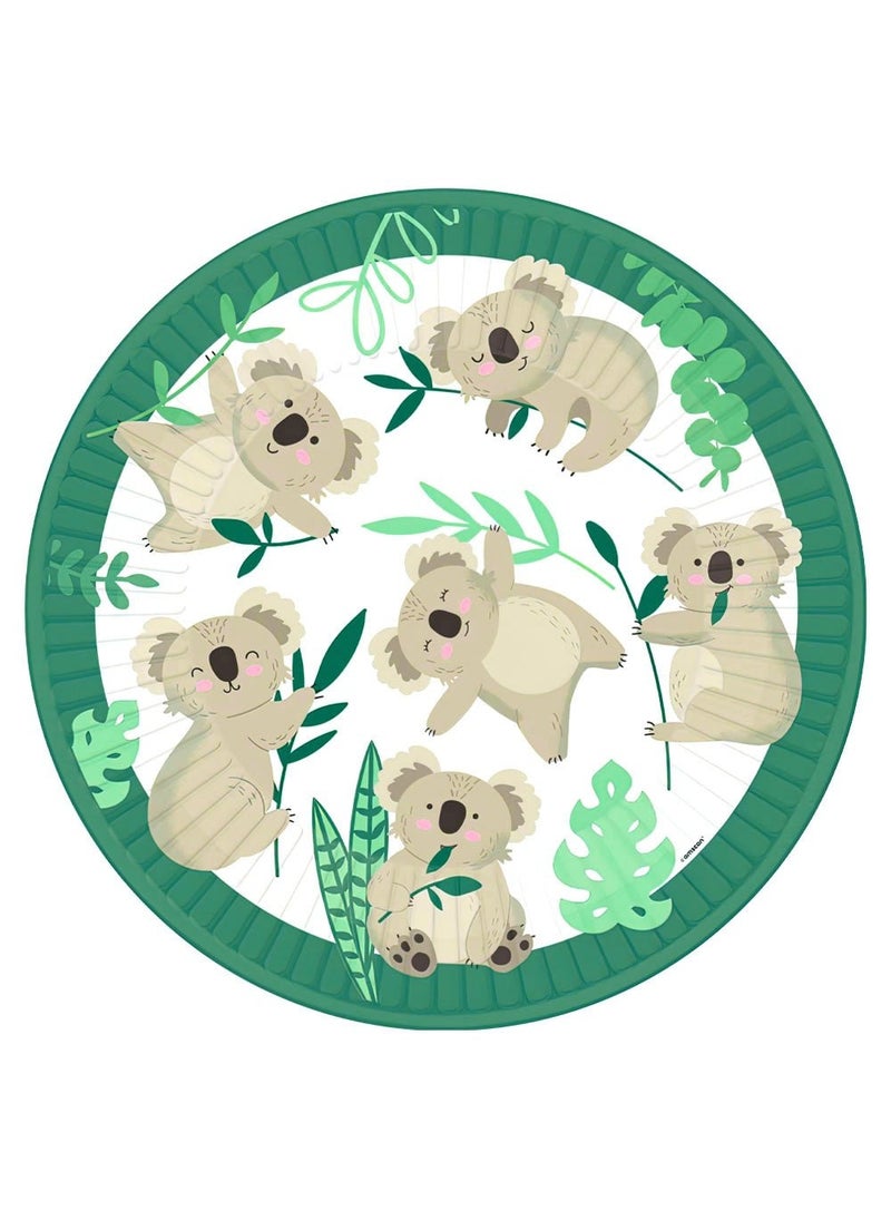 Koala Disposable Paper Plates Multicolor 23cm 8-Pack