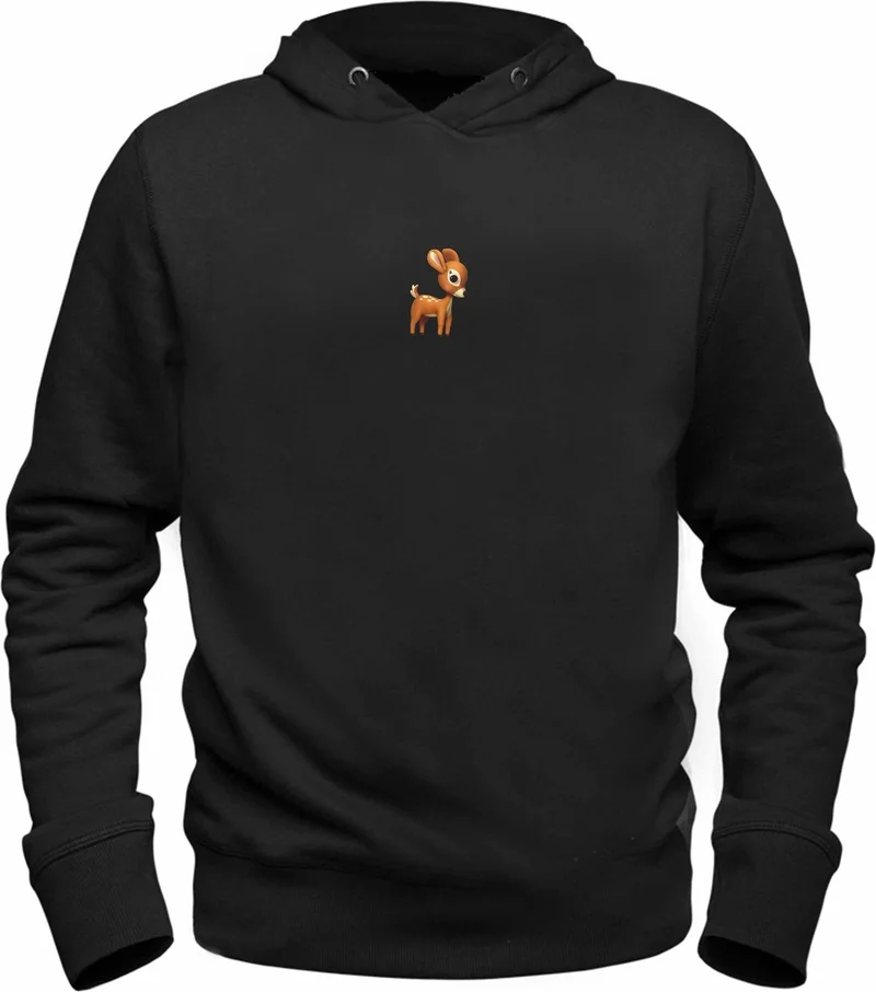 Alfa Tshirt Animal Gazelle Printed Black Sweatshirt