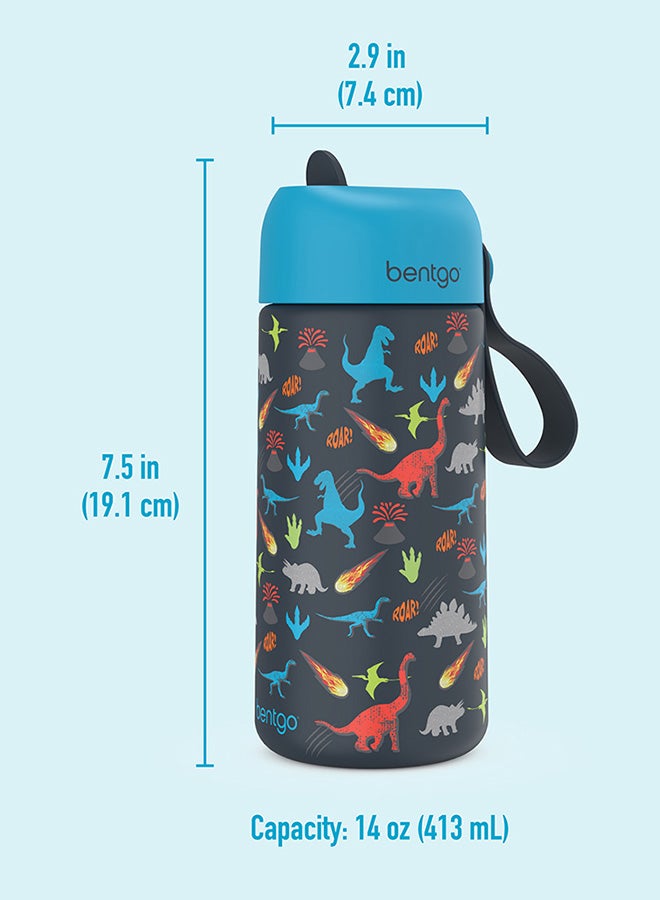 Bentgo Stainless Steel Insulated Watter Bottle 413 ml - Dino - Image 2