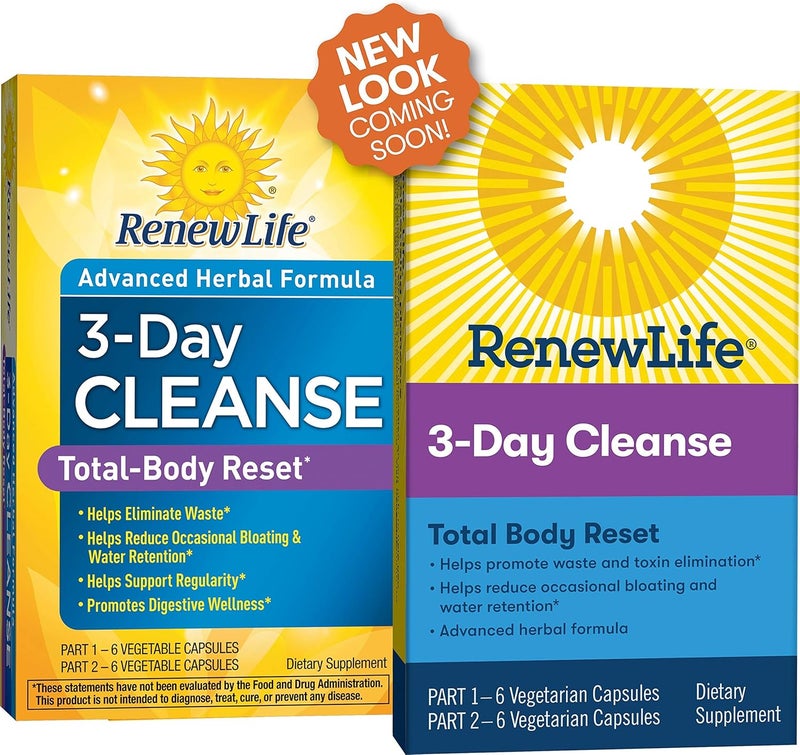 Renew Life Adult Cleanse Total Body Reset Advanced Herbal Formula 2Part 3Day Program Gluten Dairy Soy Free 12 Vegetarian Capsules - Image 4