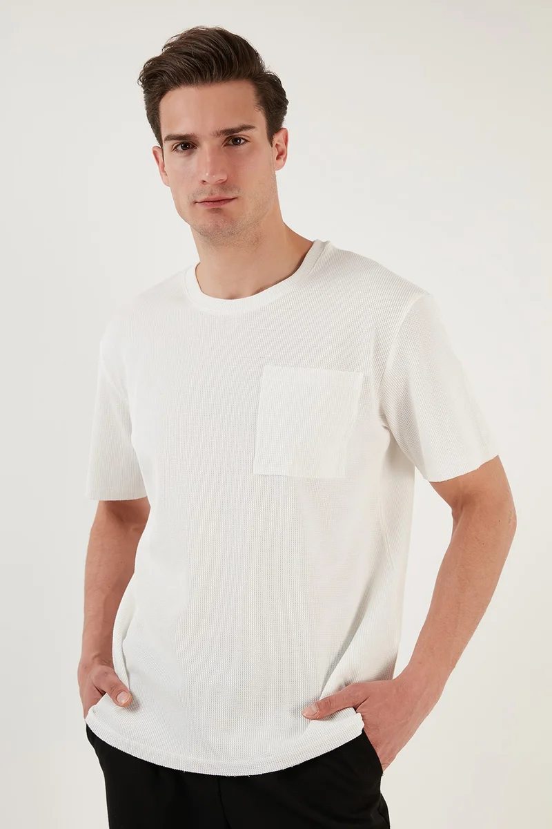 Buratti Cotton Comfortable Cut Single Pocket Crew Neck T Shirt Men's T Shirt 5902642