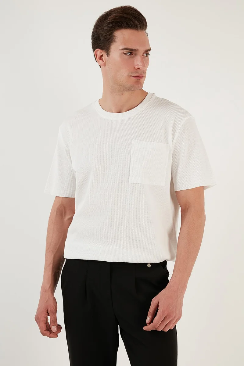Buratti Cotton Comfortable Cut Single Pocket Crew Neck T Shirt Men's T Shirt 5902642