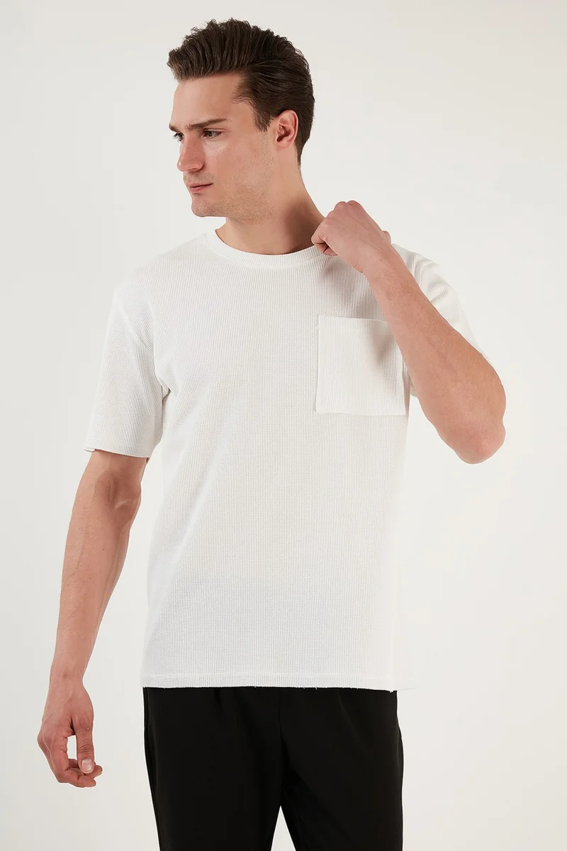 Buratti Cotton Comfortable Cut Single Pocket Crew Neck T Shirt Men's T Shirt 5902642