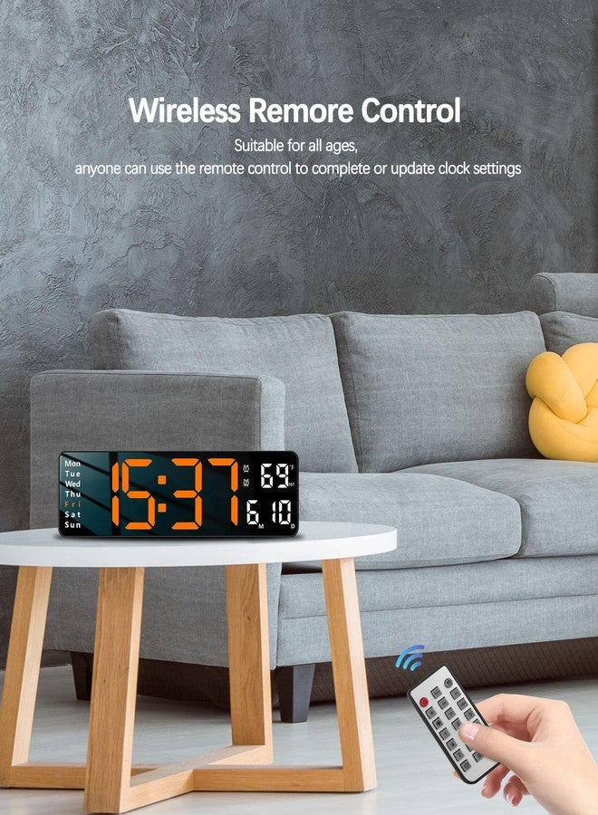 JoFomp Digital Wall Clock - 13" Large LED Display, Loud Alarm, Remote Control, DST, Auto-Dimming, Date and Day, Timer, Temperature - 12/24H Format - Ideal for Living Room, Bedroom, Kitchen - Image 3