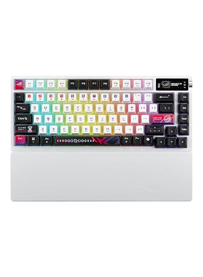 ASUS ROG Azoth X Snow 75% Custom Gaming Keyboard with hot-swappable ROG NX V2 Mechanical Switches, dye-Sublimated and semi-Translucent keycaps - Image 1
