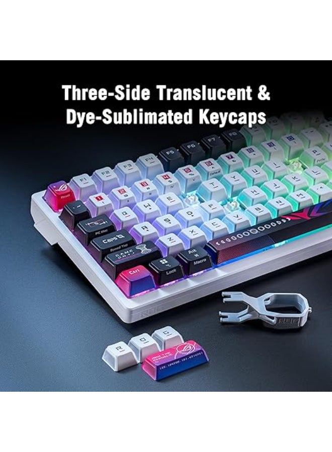 ASUS ROG Azoth X Snow 75% Custom Gaming Keyboard with hot-swappable ROG NX V2 Mechanical Switches, dye-Sublimated and semi-Translucent keycaps - Image 2