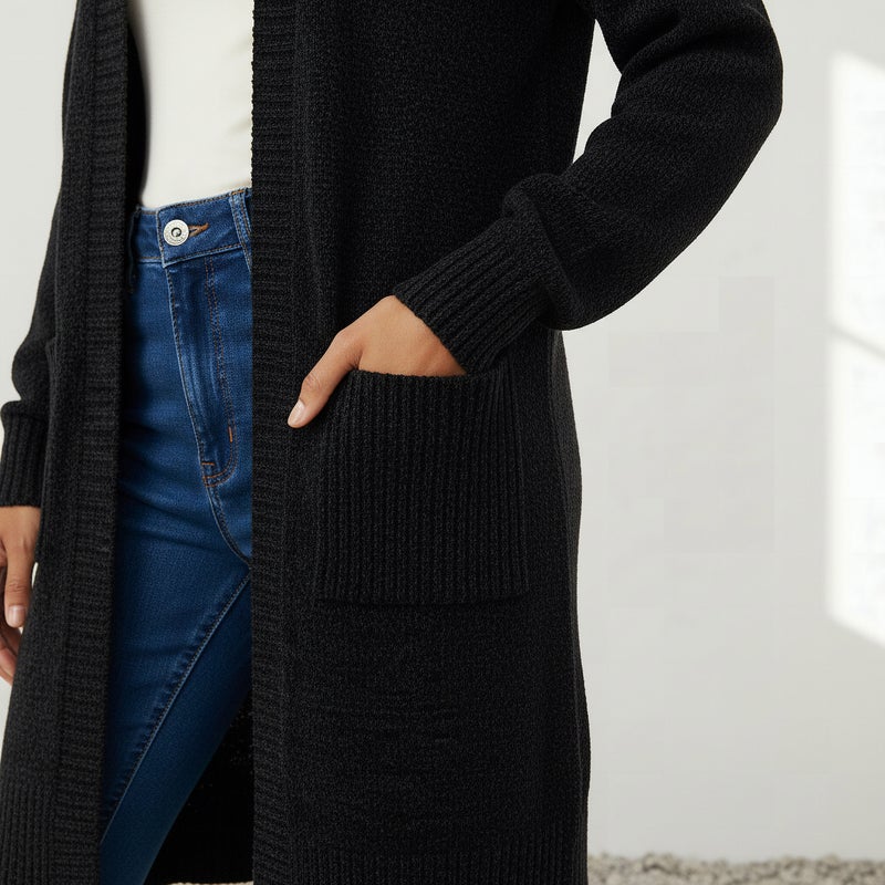 2Xtremz Longline Open Front Chenille Cardigan - Image 4