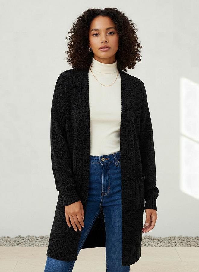 2Xtremz Longline Open Front Chenille Cardigan - Image 1