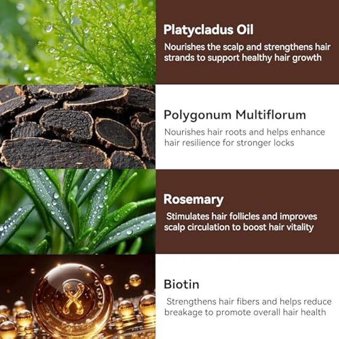 Shampoo Bar with Herbal Essential Oil for Hair Growth, Strengthening & Volumizing, Organic Soap with Platycladus Oil, Polygonum Multiflorum，Rosemary & Biotin, Natural Soap for Thinning Hair, Pack of 3 - Image 4